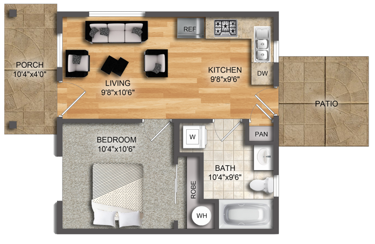 1 Bedroom Floorplan