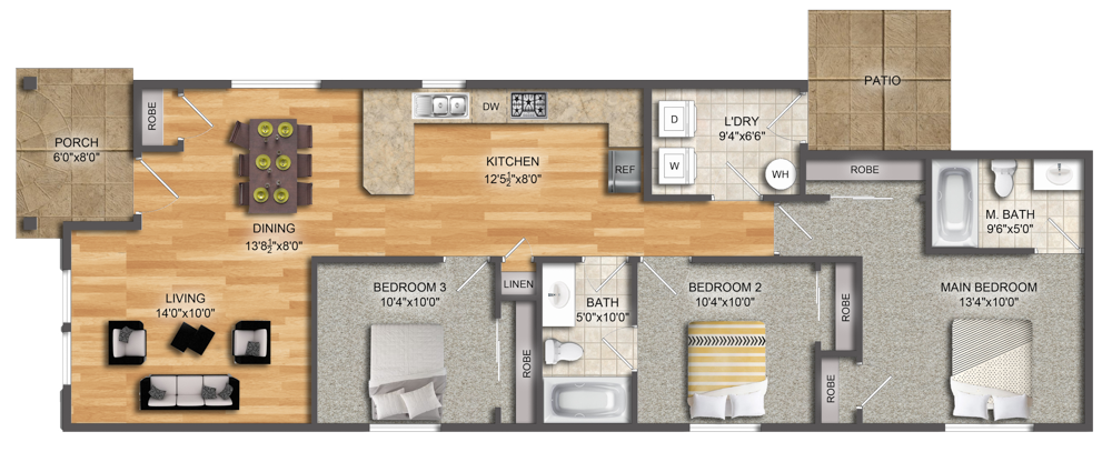 3 Bedroom Floorplan
